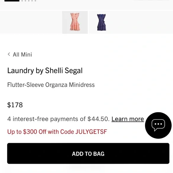 Laundry By Shelli Segal - Pink flutter-sleeve organza minidress - Picture 4 of 4